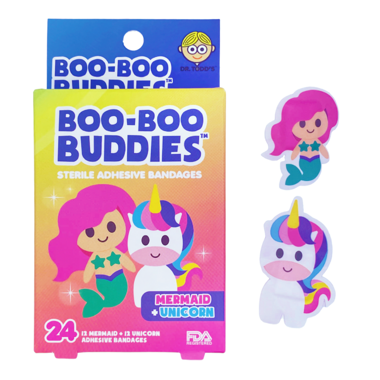 BOO-BOO BUDDIES BOÎTE DE 24 PANSEMENTS LUDIQUES - SIRÈNE ET LICORNE