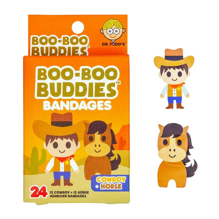 BOO-BOO BUDDIES BOX OF 24 FUN BANDAGES - COWBOY
