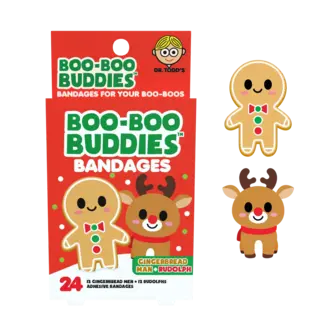 BOO-BOO BUDDIES BOX OF 24 FUN BANDAGES - GINGERBREAD