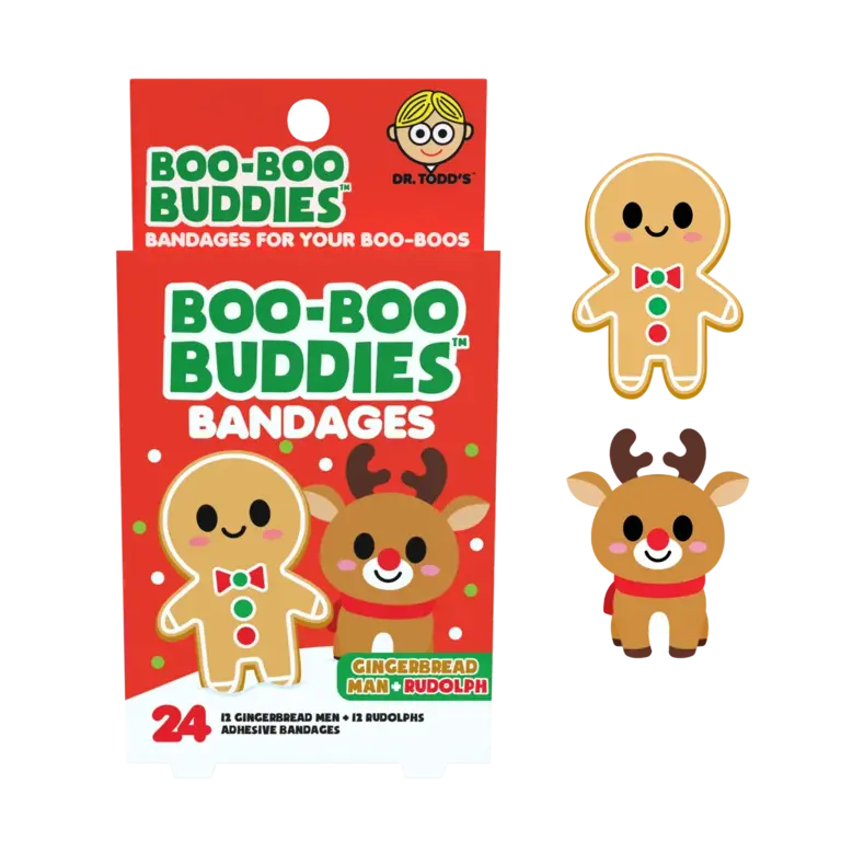 BOO-BOO BUDDIES BOÎTE DE 24 PANSEMENTS LUDIQUES - PAIN D'ÉPICE