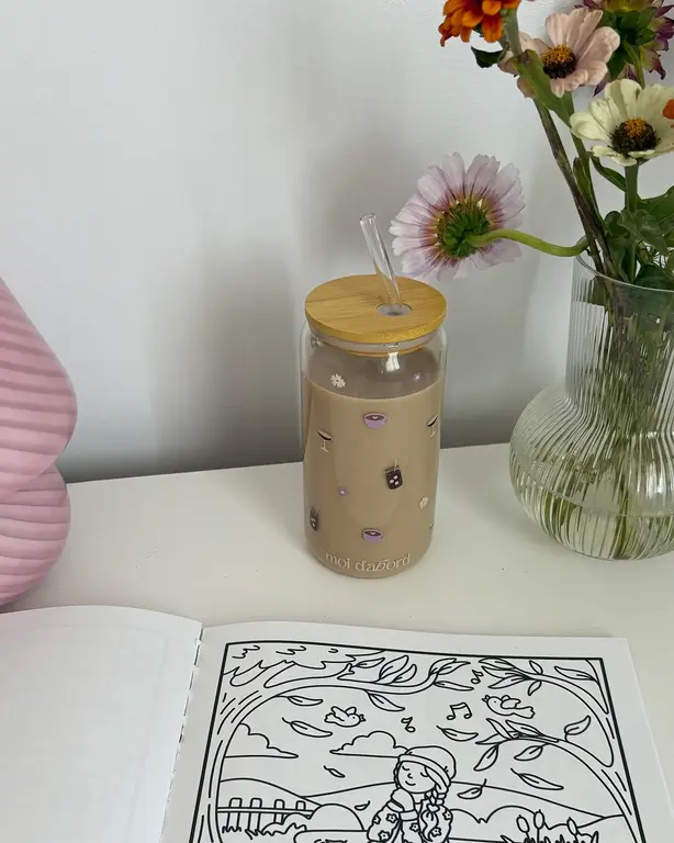 MOI D'ABORD TUMBLER EN VERRE - MOMENT CAFÉ