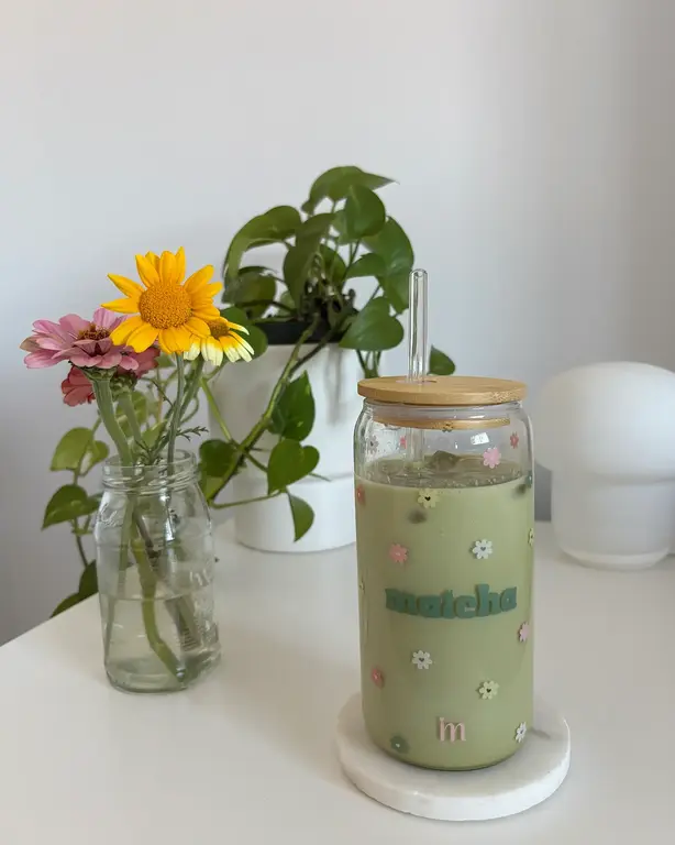 MOI D'ABORD TUMBLER EN VERRE - D'AMOUR ET DE MATCHA