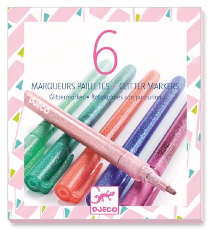 DJECO 6 MARQUEURS PAILLETÉS  - SWEET