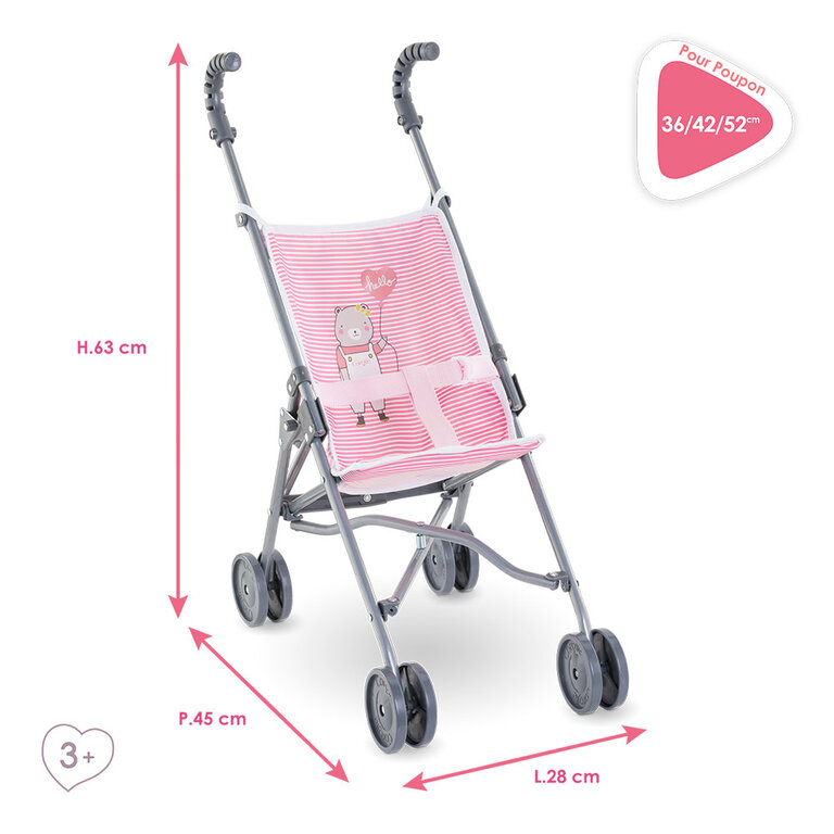 COROLLE ACCESSOIRE POUR POUPÉE - POUSSETTE ROSE