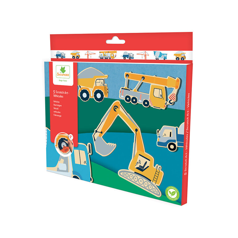 SYCOMORE POCKETS - SCRATCH ART POUCH VEHICLES