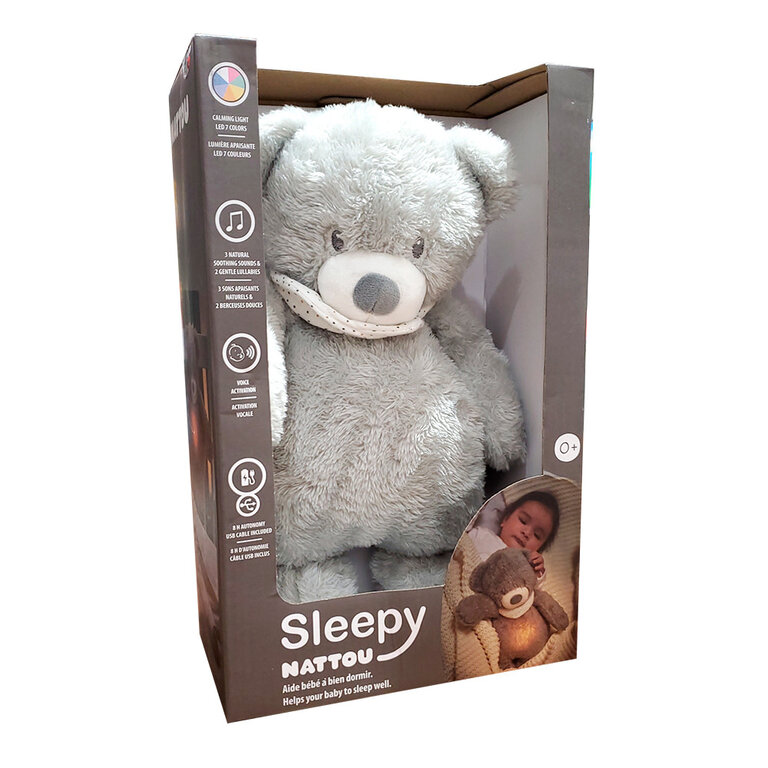 NATTOU VEILLEUSE PELUCHE SLEEPY - OURS