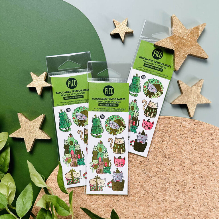 PICO TATOO TATOUAGES TEMPORAIRES -  LE CHATPIN DE NOËL