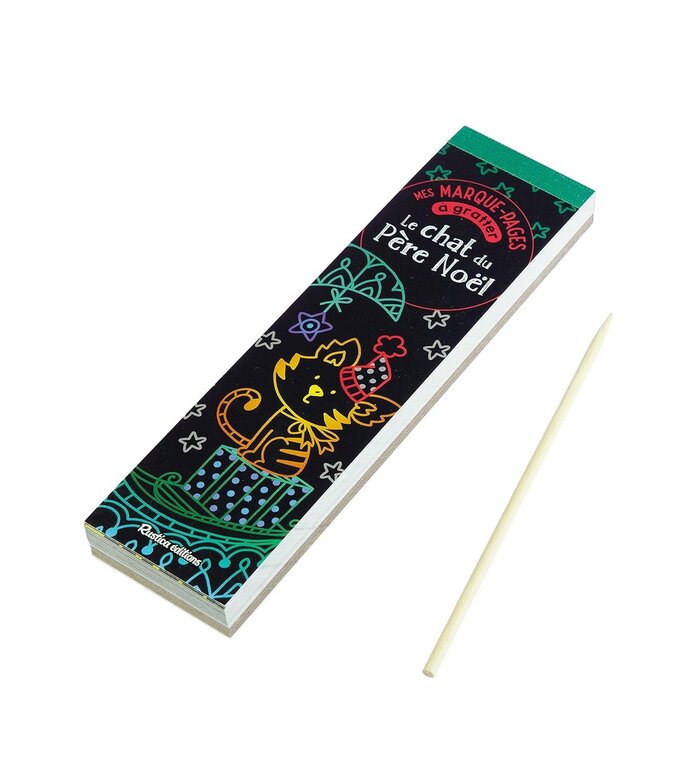 RUSTICA MES MARQUE-PAGES À GRATTER - LE CHAT DU PÈRE NOËL