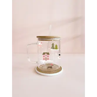 MÖMY MÖMY - TASSE EN VERRE BOHO 17 OZ - NOËL AU CHALET