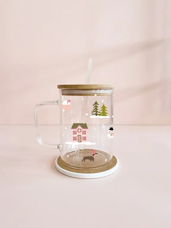 MÖMY MÖMY - TASSE EN VERRE BOHO 17 OZ - NOËL AU CHALET