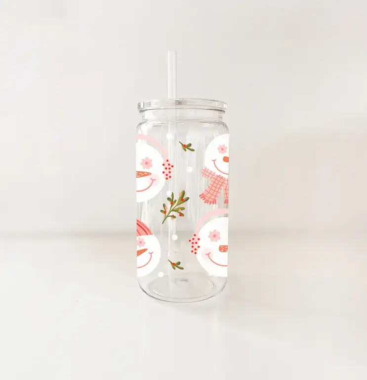 MÖMY VERRE 16 OZ PLASTIQUE - BONHOMMES DE NEIGE