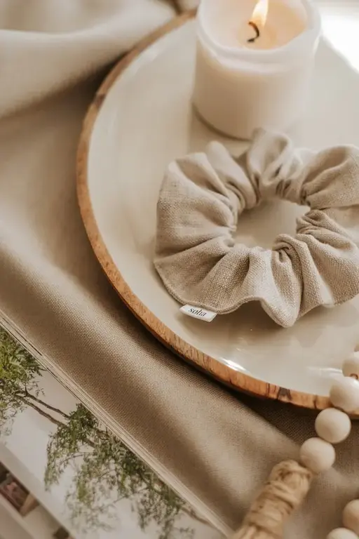 SOHA CHOUCHOU EN LIN - CRÈME