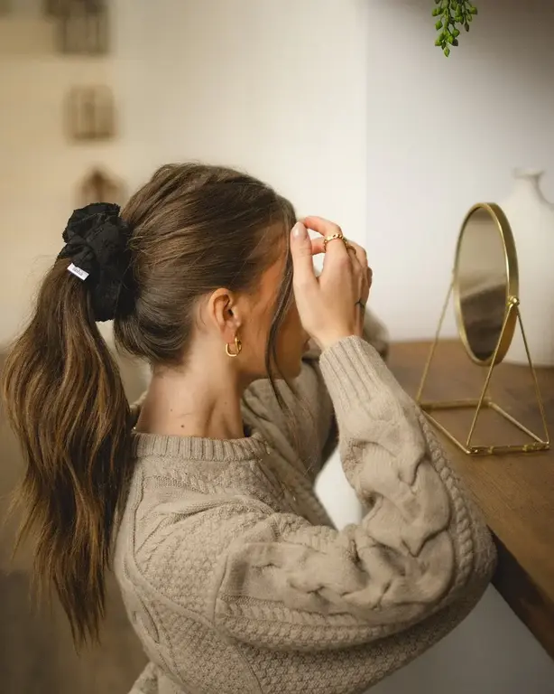 SOHA CHOUCHOU TEXTURÉ OVERSIZE - NOIR