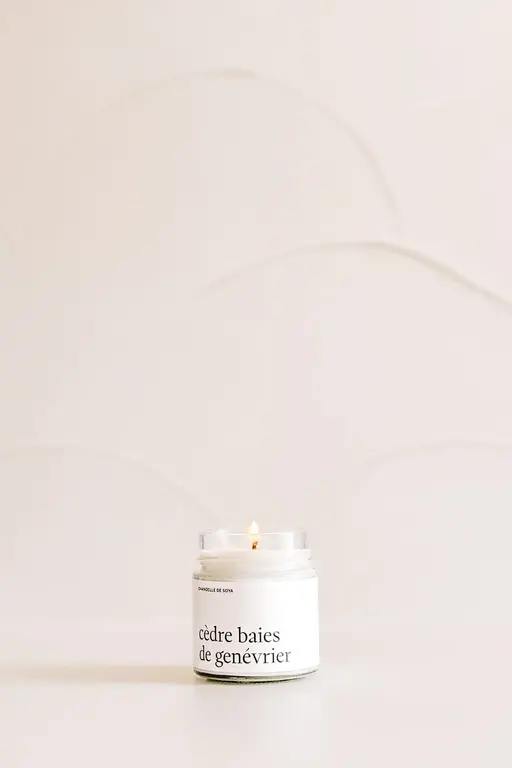 MARÉE CHANDELLE CHANDELLE DE SOYA - CÈDRE BAIES DE GENÉVRIER