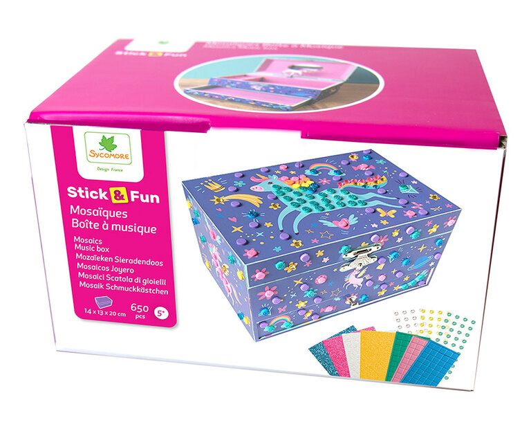 SYCOMORE STICK'N FUN - BOÎTE À MUSIQUE MOSAÏQUES 3D