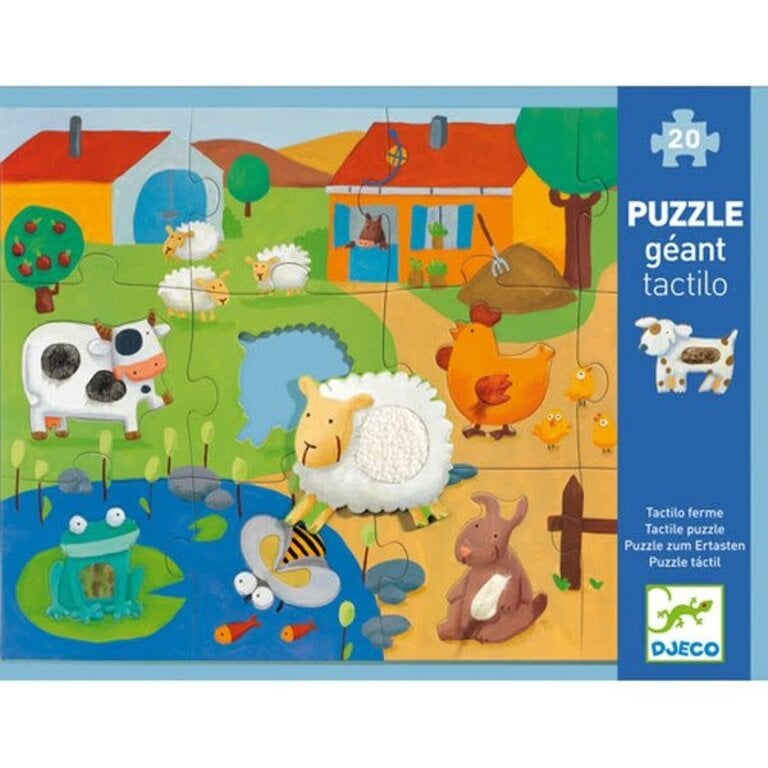 DJECO GIANT PUZZLE - TACTILE FARM (12+8 PCS)