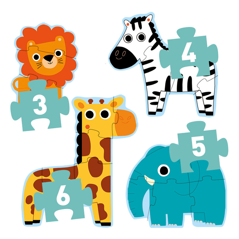 DJECO PRIMO PUZZLE - DANS LA JUNGLE (3,4,5,6 PCS)