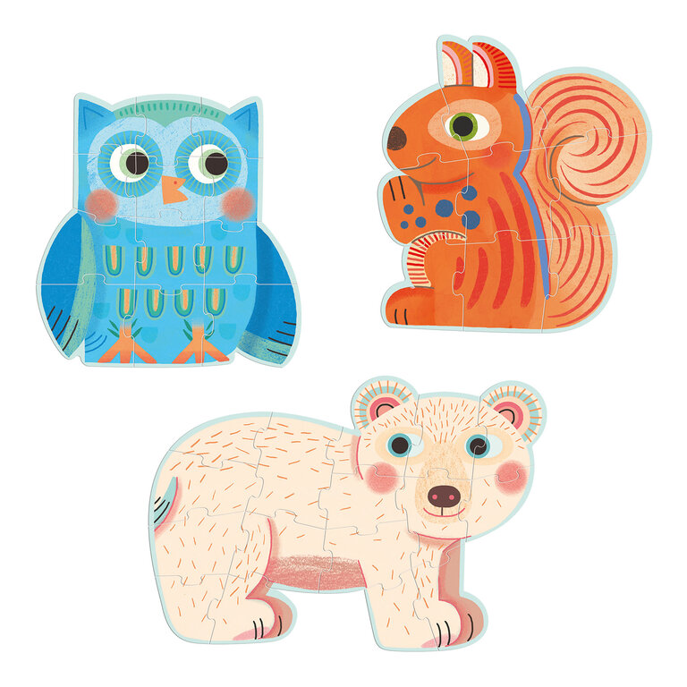 DJECO PRIMO PUZZLE - DANS LA FORÊT (9,12,16 PCS)