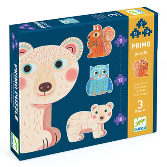 DJECO PRIMO PUZZLE - DANS LA FORÊT (9,12,16 PCS)