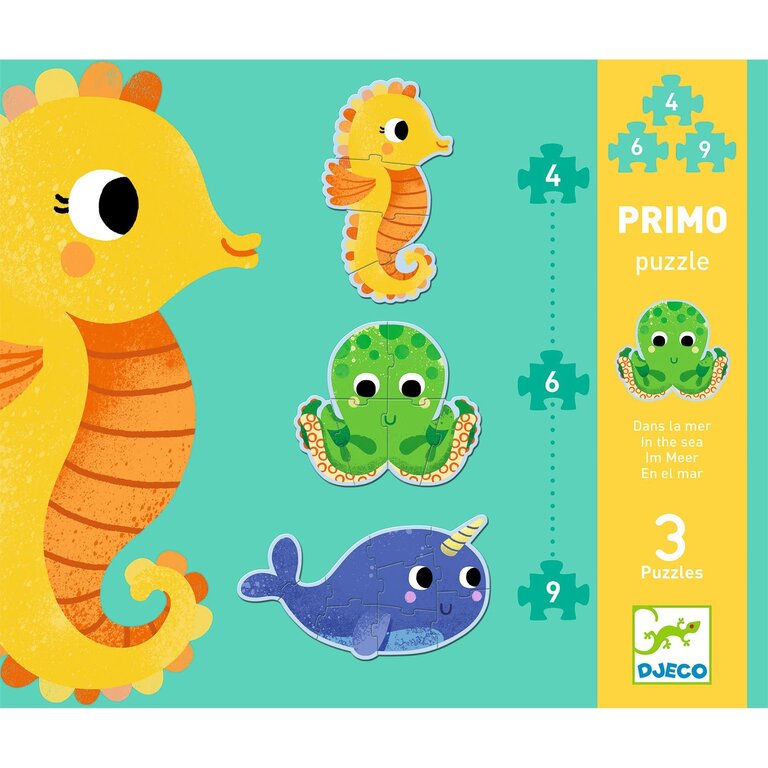 DJECO PRIMO PUZZLE - DANS LA MER (4,6,9 PCS)