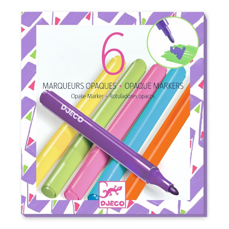 DJECO 6 OPAQUE MARKERS - 80S