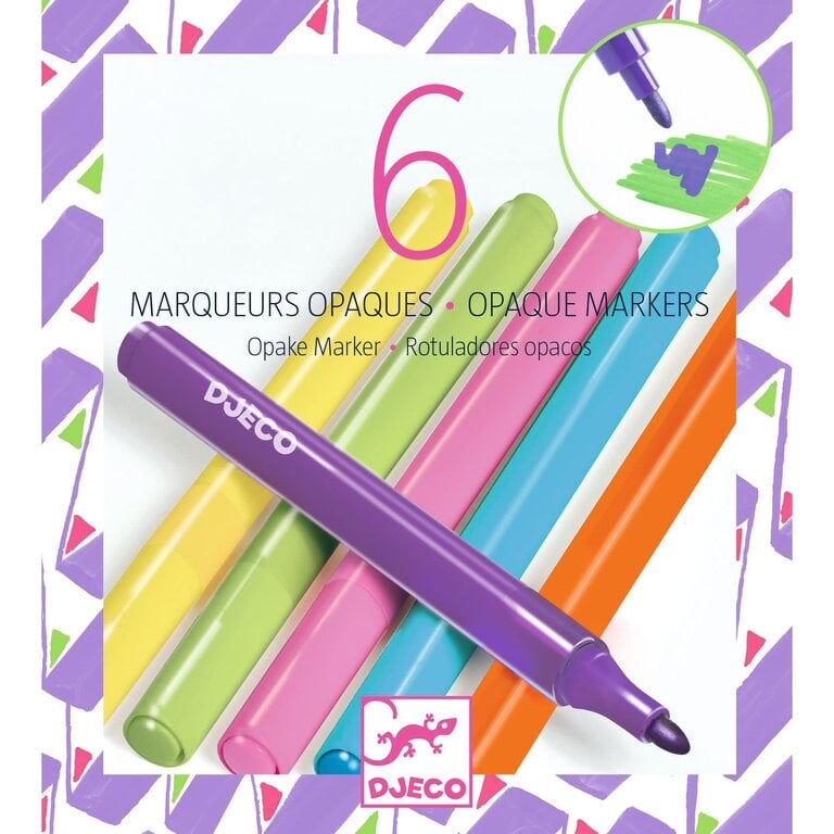 DJECO 6 MARQUEURS OPAQUES - ANNÉES 80