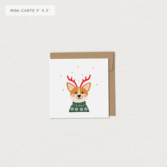 MIMOSA DESIGN MINI CARTE DE SOUHAITS - CORGI DES FÊTES