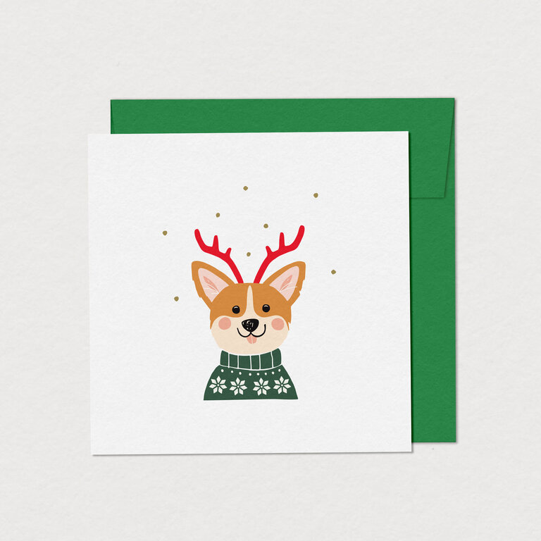 MIMOSA DESIGN CARTE DE SOUHAITS - CORGI DES FÊTES
