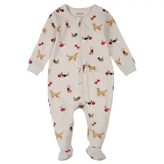 PETIT LEM PYJAMA À PATTES CHIENS VALENTINS - BEIGE