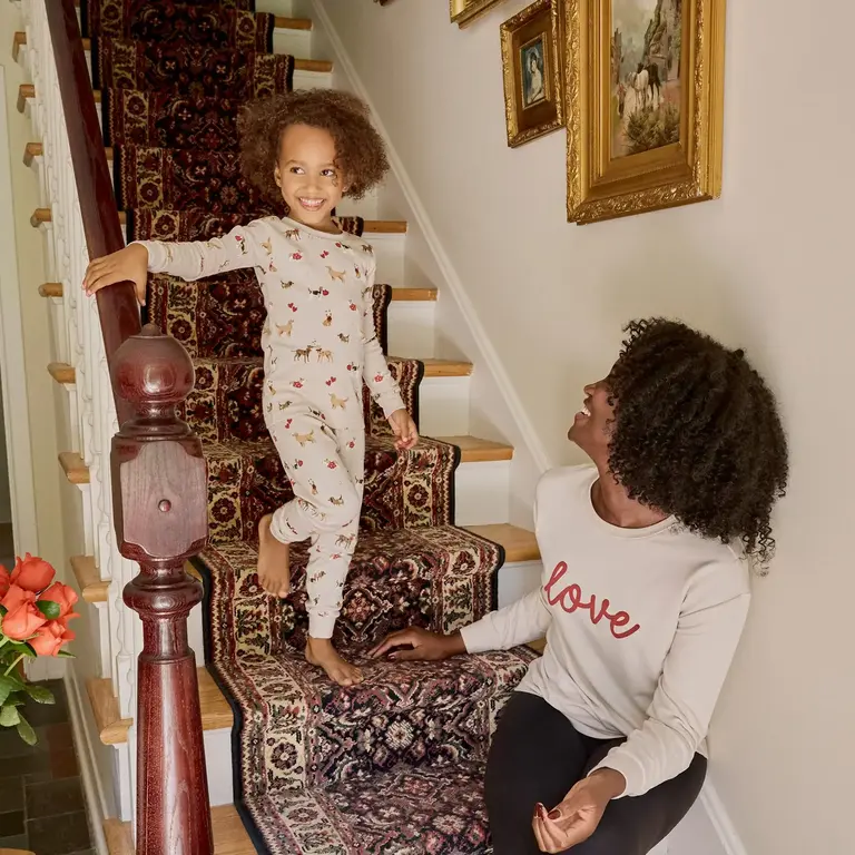 PETIT LEM PYJAMA 2 PIÈCES CHIENS VALENTINS - BEIGE