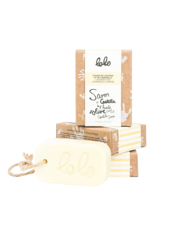 LOLO & MOI SAVON DE CASTILLE À L'HUILE D'OLIVE FLEURS DE LAVANDE ET CAMOMILLE