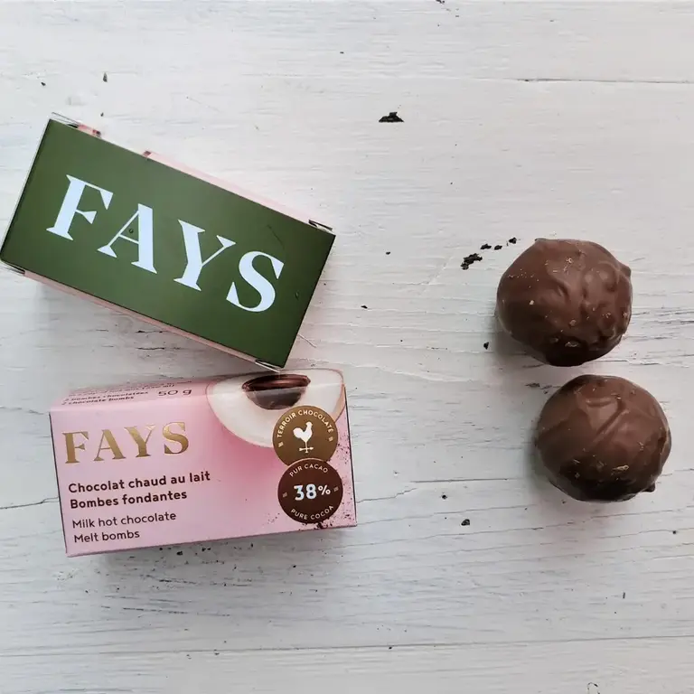 FAYS TERROIR CHOCOLATÉ DUO DE BOMBES FONDANTES DE CHOCOLAT CHAUD AU LAIT