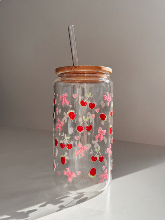 ALAROCQUE DESIGN VERRE  16 OZ - FRUITS ROUGES ET BOUCLES