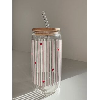 ALAROCQUE DESIGN VERRE  16 OZ - LIGNES AVEC COEURS