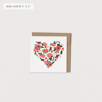 MIMOSA DESIGN MINI CARTE DE SOUHAITS - PÉTALES DE COEUR
