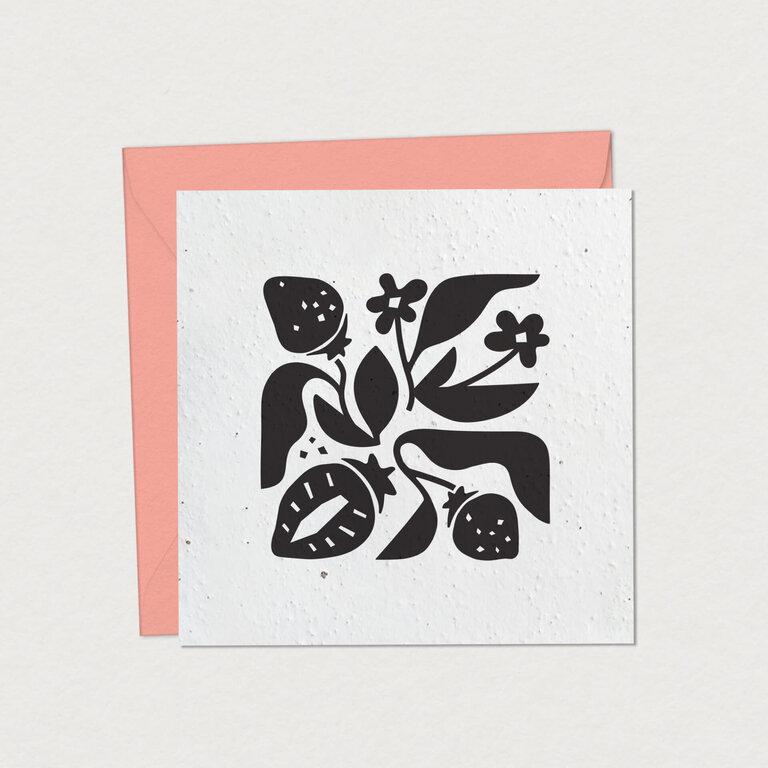 MIMOSA DESIGN CARTE DE SOUHAITS À PLANTER - STRAWBERRY