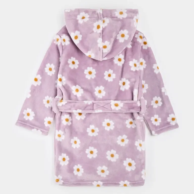 PETIT LEM ROBE DE CHAMBRE EN PELUCHE À IMPRIMÉ MARGUERITES - LILAS