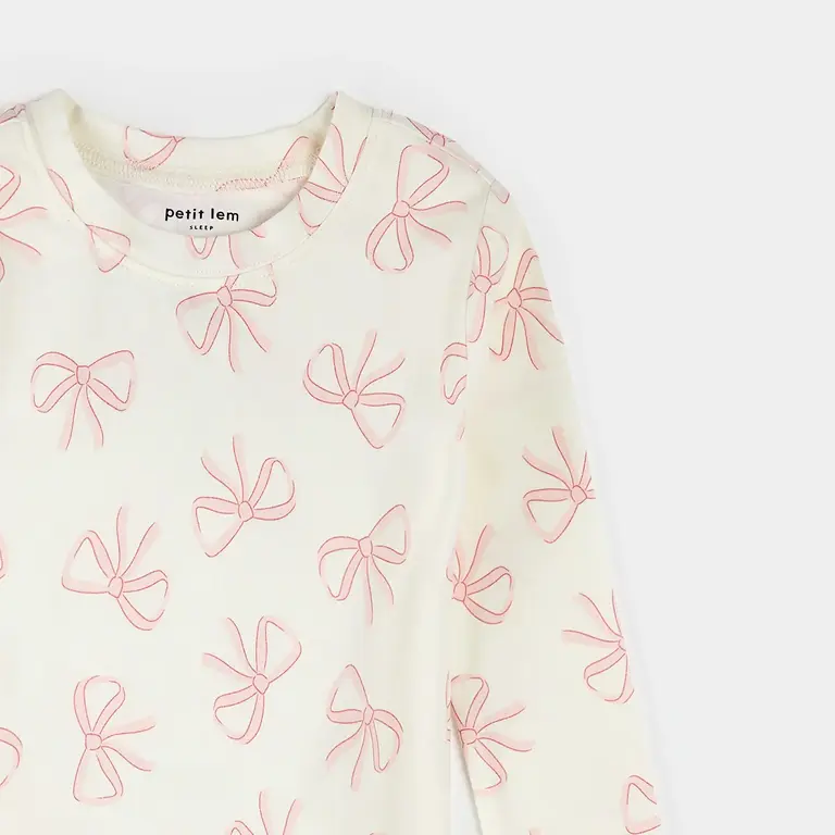 PETIT LEM PYJAMA 2 PIÈCES À IMPRIMÉ BOUCLES - IVOIRE