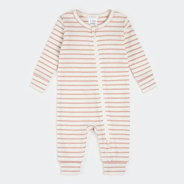 PETIT LEM PYJAMA EN MODAL CÔTELÉ - RAYURES ROSES