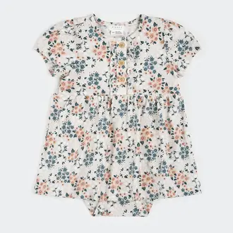PETIT LEM ROBE CACHE-COUCHE À IMPRIMÉ DE FLEURS PRINTANIÈRES - CRÈME