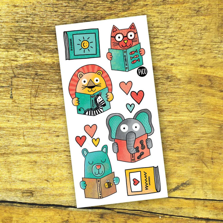 PICO TATOO TATOUAGES TEMPORAIRES - AMOUREUX DE LA LECTURE