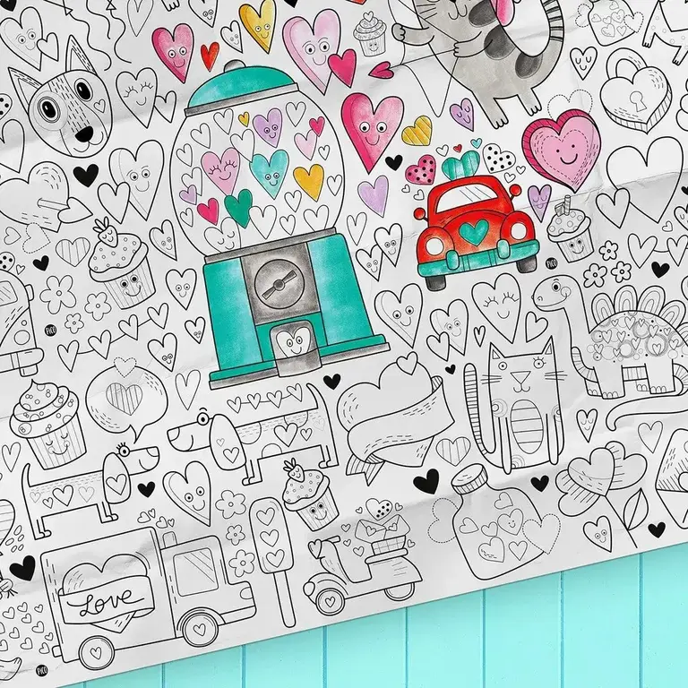 PICO TATOO COLORIAGE GÉANT - AMOUR