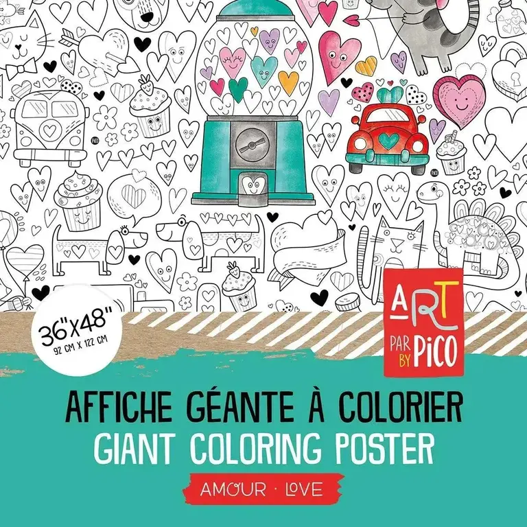 PICO TATOO COLORIAGE GÉANT - AMOUR