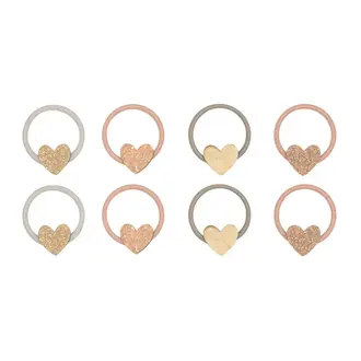 MIMI & LULA SET OF 8 HAIR ELASTICS - TEENY HEART