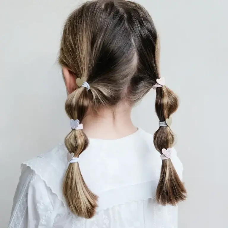 MIMI & LULA ENSEMBLE DE 8 ÉLASTIQUES À CHEVEUX - TEENY HEART