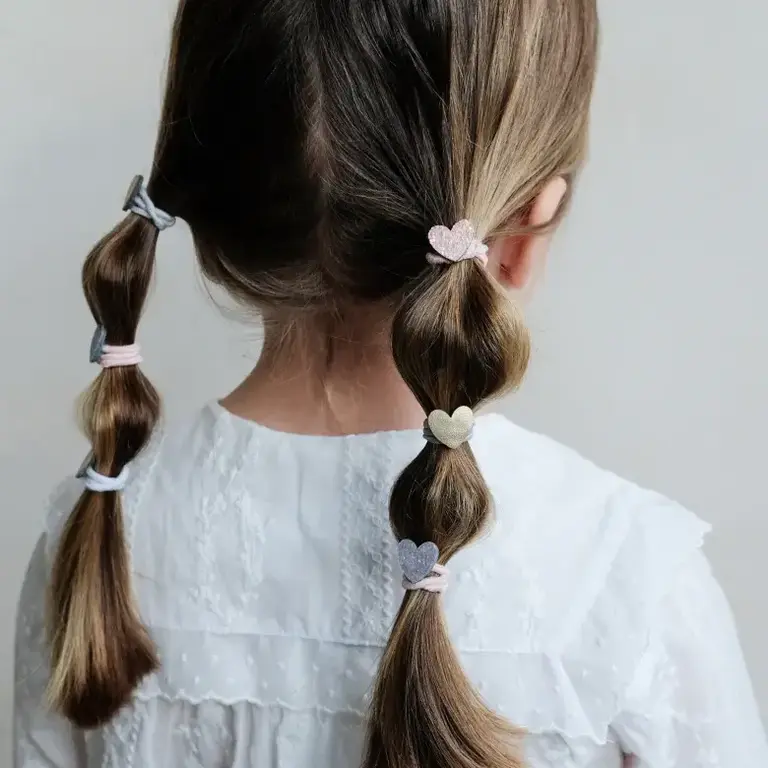 MIMI & LULA ENSEMBLE DE 8 ÉLASTIQUES À CHEVEUX - TEENY HEART