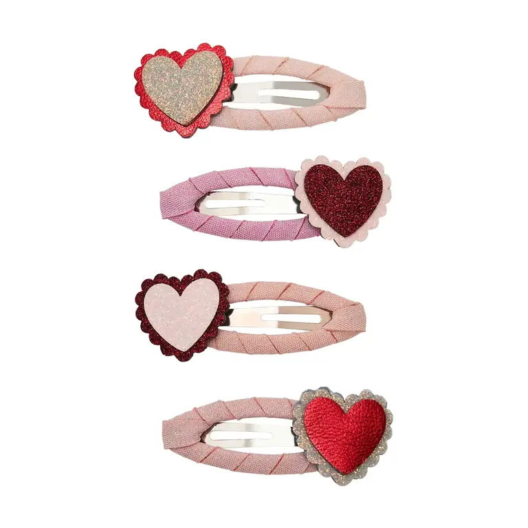MIMI & LULA ENSEMBLE DE 4 BARRETTES  CLIP - SCALLOPED HEART