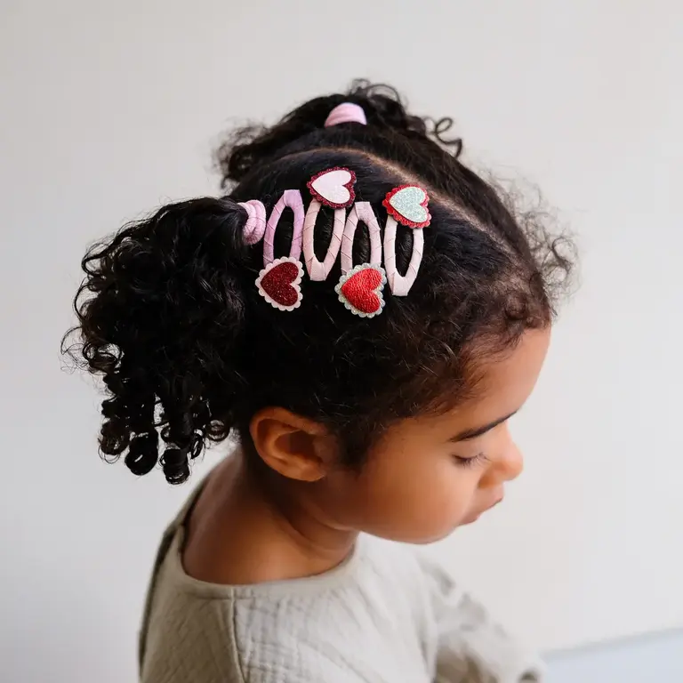 MIMI & LULA ENSEMBLE DE 4 BARRETTES  CLIP - SCALLOPED HEART