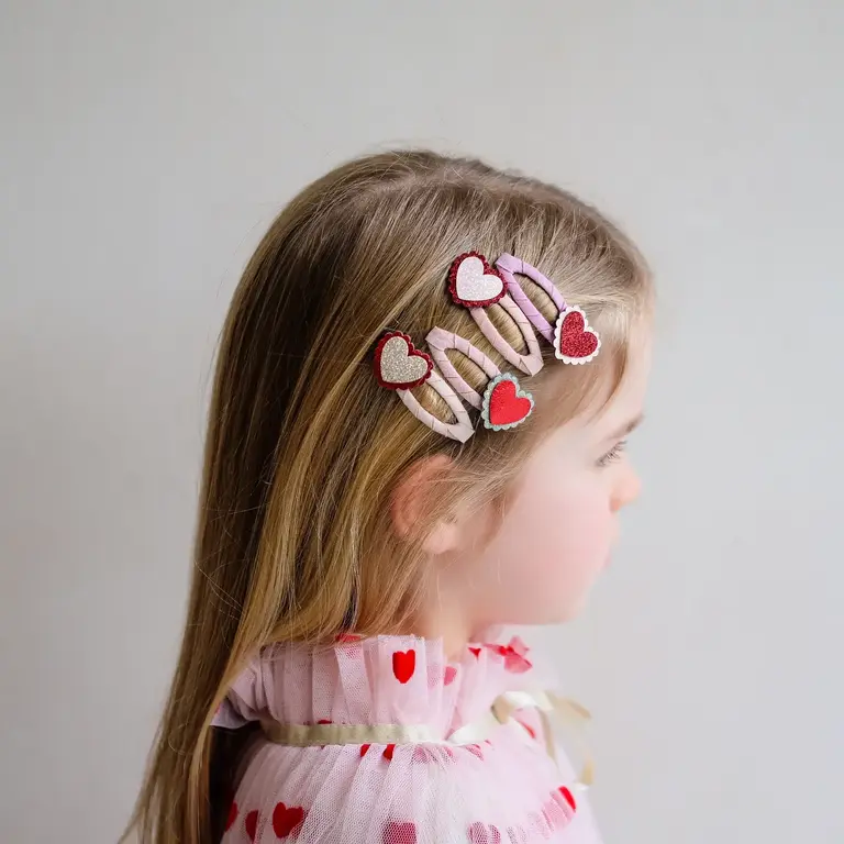 MIMI & LULA ENSEMBLE DE 4 BARRETTES  CLIP - SCALLOPED HEART