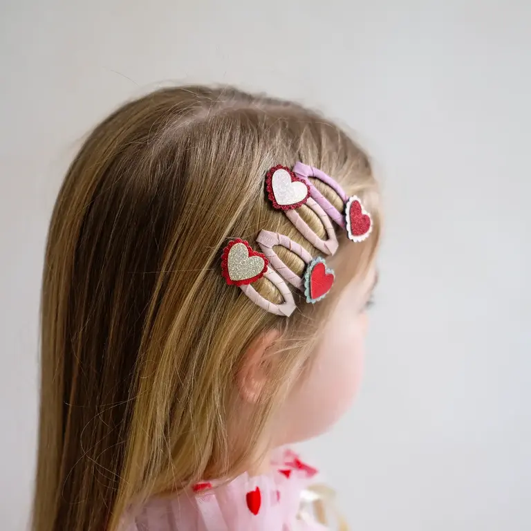 MIMI & LULA ENSEMBLE DE 4 BARRETTES  CLIP - SCALLOPED HEART